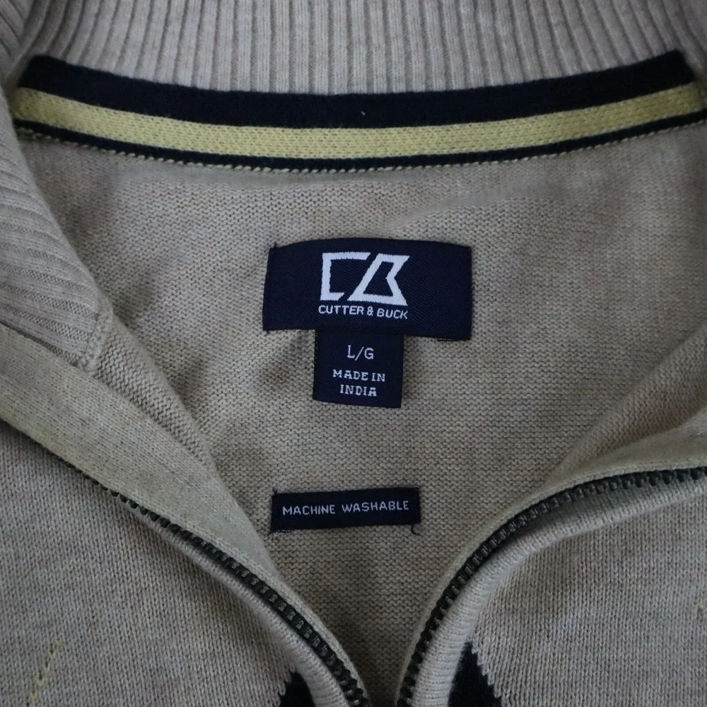 Cutter &‎ Buck Sweater Mens Large 1/4 Zip Pullover Knit Mock Neck Long Sleeve